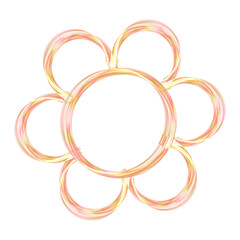 Abstract Pastel Flower Frame from Glowing Swirling Rings