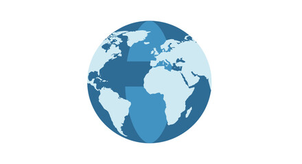 Realistic blue earth globe icon showing continents and oceans for global concepts vector