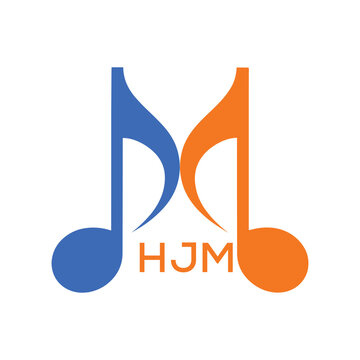 HJM Music Company logo. HJM Company logo design for Musical Note and business. HJM Entertainment Branding best icon.
