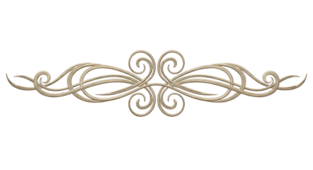 Ornamental flourish scroll divider design isolated PNG with Transparent Background