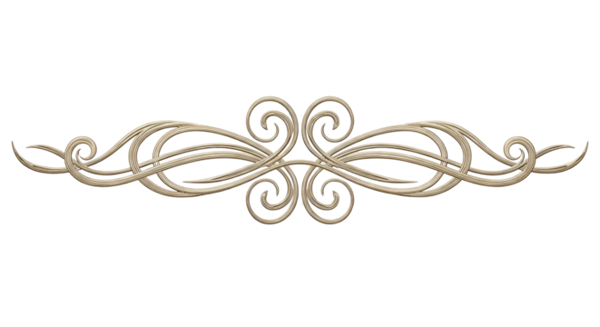 Ornamental flourish scroll divider design isolated PNG with Transparent Background