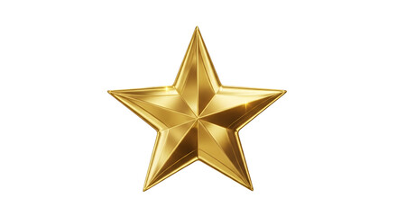 Obraz premium Shiny golden star isolated PNG with Transparent Background