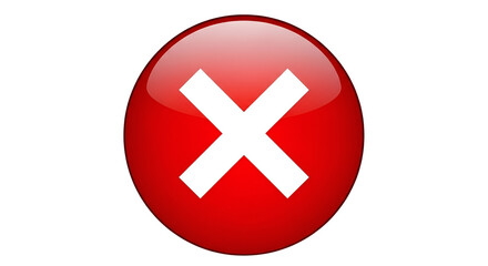 Fototapeta premium Red cross mark inside a round shape isolated PNG with Transparent Background