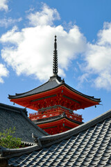 view of the tower of Japanese temple in kyoto-Japan