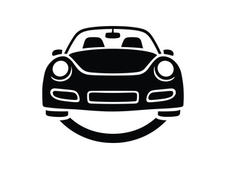 Fototapeta premium Happy car with smiling grille and headlights. car logo design. car symbols. car icons.