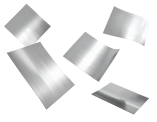 Hanging Sheet Metal Panels, Top-Down Perspective, isolated
