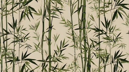Fototapeta premium Seamless wallpaper pattern with banana leaves, monstera and palm leaves, vibrant green tropical theme, exotic and lively interior design texture,Generative Ai 