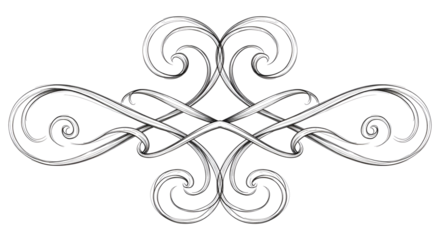 Elegant scroll design element isolated PNG with Transparent Background