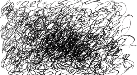 Abstract scribble design isolated PNG with Transparent Background