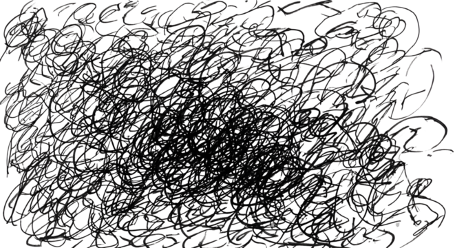 Abstract scribble design isolated PNG with Transparent Background