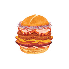 Bread with chicharron, top Peruvian food.