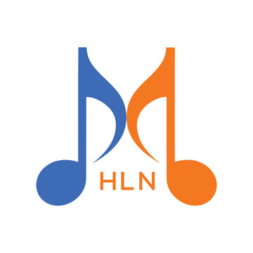 HLN Music Company logo. HLN Company logo design for Musical Note and business. HLN Entertainment Branding best icon.
