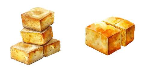 cornbread watercolor vector illustration