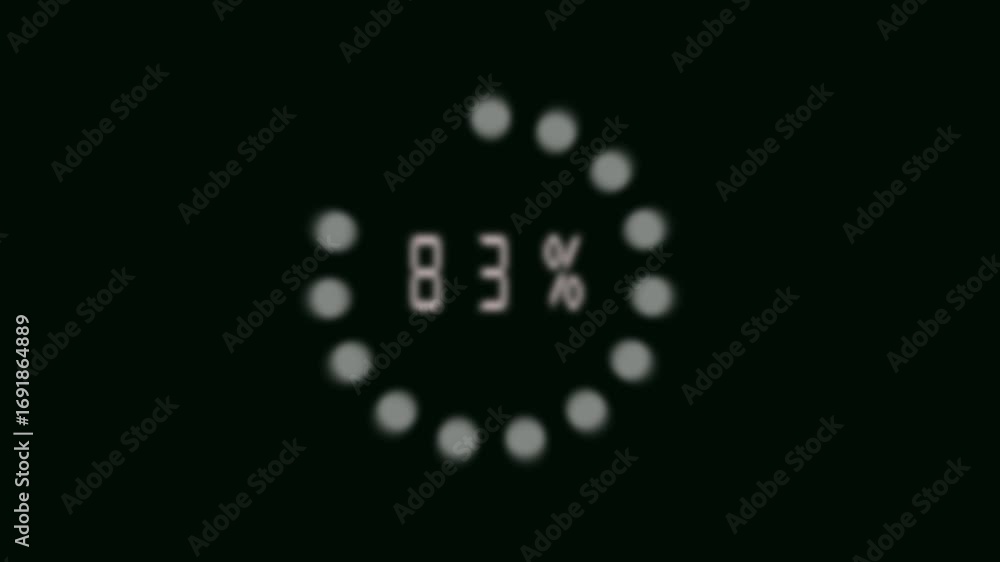 Poster loading screen animation 49 percent progress circular dots digital technology interface seamless loo