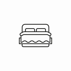 bed with pillows icon sign vector