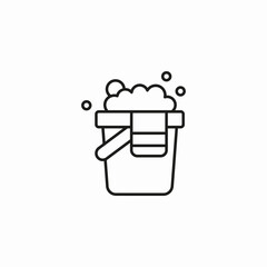 bucket with towels icon sign vector