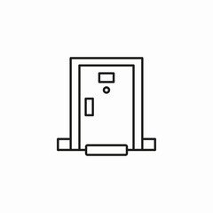 hotel room door icon sign vector
