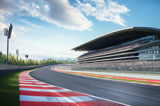 Race Track with Spectator Stands