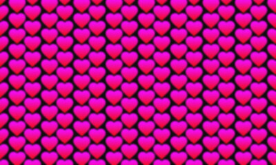 Colorful Gradient Heart Texture – Grainy Abstract Background with Pixelated Noise in Pink and Orange Tones. Ideal for Banner, Poster, Header Design, Copy Space