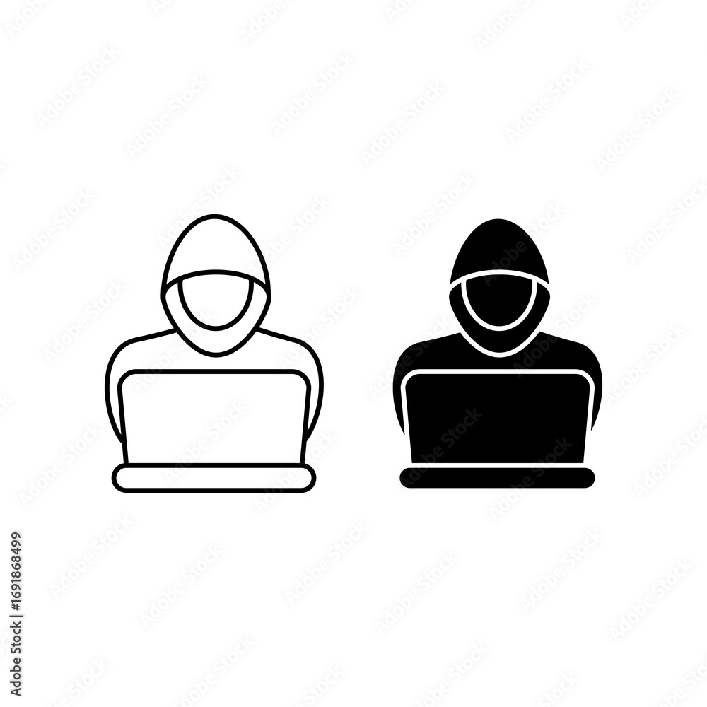 Fototapete hacker icon simple vector isolated symbol trendy style illustration for web and app..eps