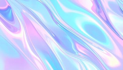 Obraz premium Abstract holographic background with iridescent colors and fluid wavy textures