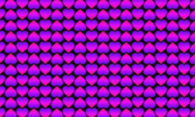 Colorful Gradient Heart Texture – Grainy Abstract Background with Pixelated Noise in Pink and Purple Tones. Ideal for Banner, Poster, Header Design, Copy Space