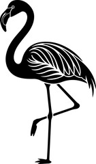 Flamingo black silhouette vector illustration