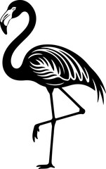 Flamingo black silhouette vector illustration
