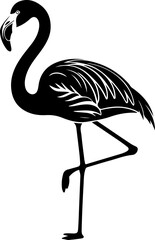 Flamingo black silhouette vector illustration