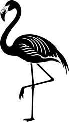 Flamingo black silhouette vector illustration