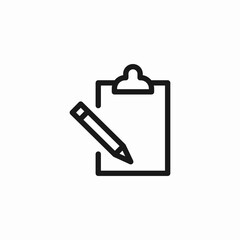 clipboard with pencil icon icon sign vector