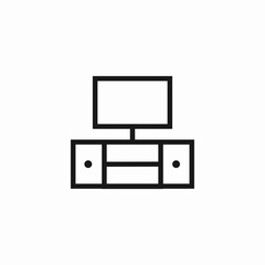 entertainment center tv icon sign vector
