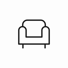 front facing armchair icon sign vector