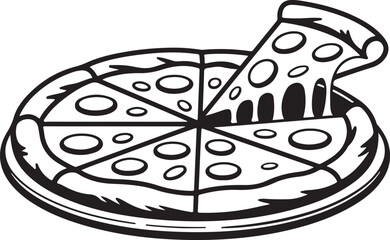 Naklejka premium Delicious Pizza Slice Illustration A Mouthwatering Graphic for Food Lovers and Culinary Enthusiasts