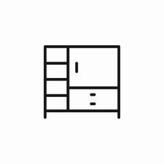 shelf cabinet drawers icon sign vector