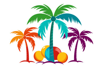 tropical island with palms