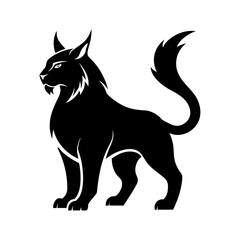 Lynxes Animal Black Silhouette Logo Icon on White Background