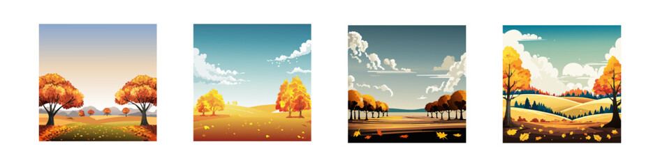 Autumnal Landscapes: Four Seasonal Variations