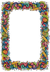 Whimsical Colorful Border Frame with Pencils, Hearts, and Swirls &ndash; Playful Border, Kids Design, High-Resolution Graphic, Transparent PNG Overlay