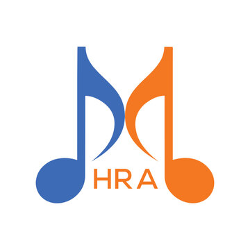 HRA Music Company logo. HRA Company logo design for Musical Note and business. HRA Entertainment Branding best icon.
