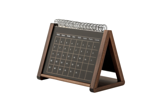 Contemporary flip desk calendar design used for daily planning and scheduling at work.