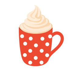 Red coffee mug isolated on white background isolated on transparent background