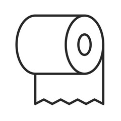 Toilet paper roll line icon vector for bathroom and hygiene clip art.