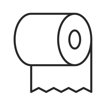 recommend clip art: Toilet paper roll line icon vector for bathroom and hygiene clip art.