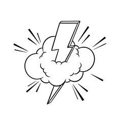 Lightning bolt hit a cloud