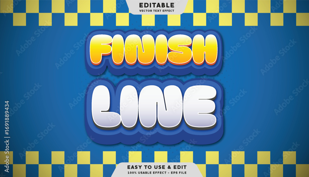 Poster finish line editable text effect template