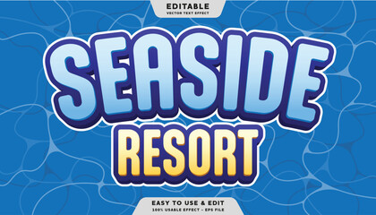 seaside resort editable text effect template