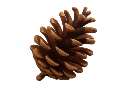 Pine cone with open scales isolated on transparent background, perfect for nature-themed projects