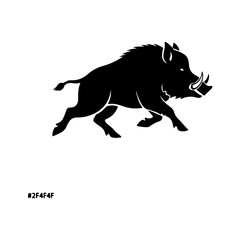 Fototapeta premium Charging wild boar with transparent background