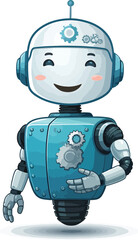 Naklejka premium Friendly Robot Illustration A Happy Helper for Your Projects